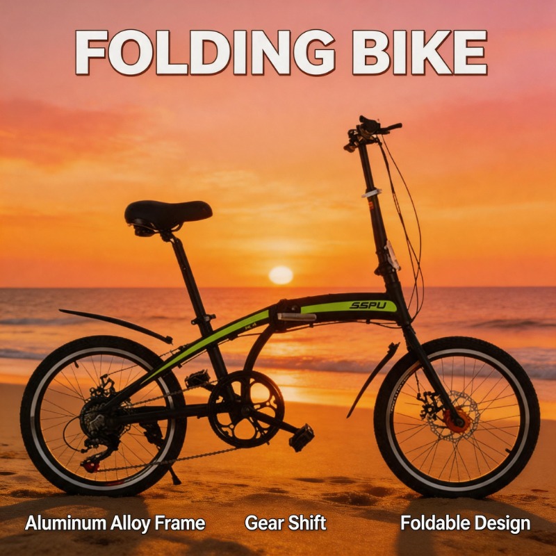 Commuting With Bike - 20인치 경량 알루미늄 합금 접이식 자전거