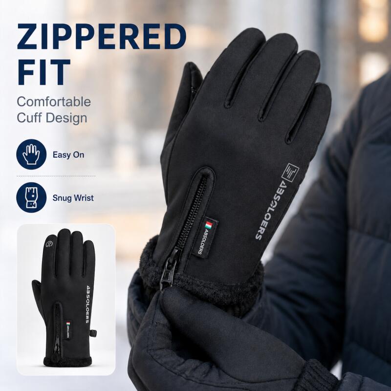겨울용 따뜻한 터치스크린 장갑, 지퍼 커프가 있는 풀  - Winter Cycling Commute 리뷰 및 가격