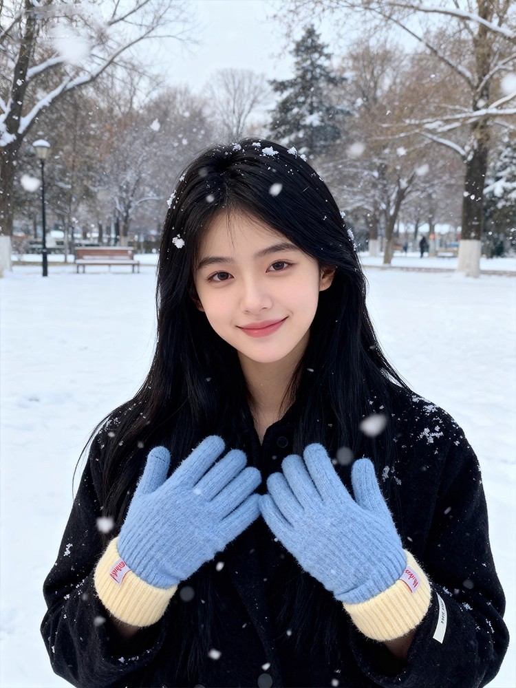 여성용 한국 스타일 니트 플러시 장갑, 터치스크린 호환 - Winter Cycling Commute 리뷰 및 가격