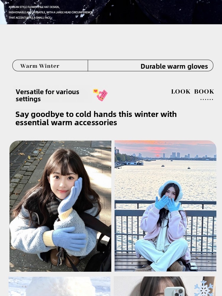 여성용 한국 스타일 니트 플러시 장갑, 터치스크린 호환 - Winter Cycling Commute 리뷰 및 가격